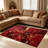 Red White Gold Abstract carpet-easy to clean, machine-washable, soft and comfortable; suitable for door mats, kitchens, living rooms, bedrooms, corridors, and laundry areas. Easy to clean, durable carpet for home decoration.-128973512