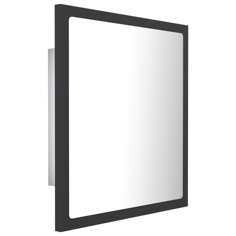Engineered Wood Flat Wall Mirror, Gray, 14.57" x 31.5"