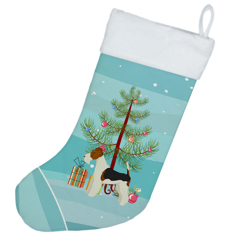 Chaussette de noël joyeux de noël, Fox-terrier