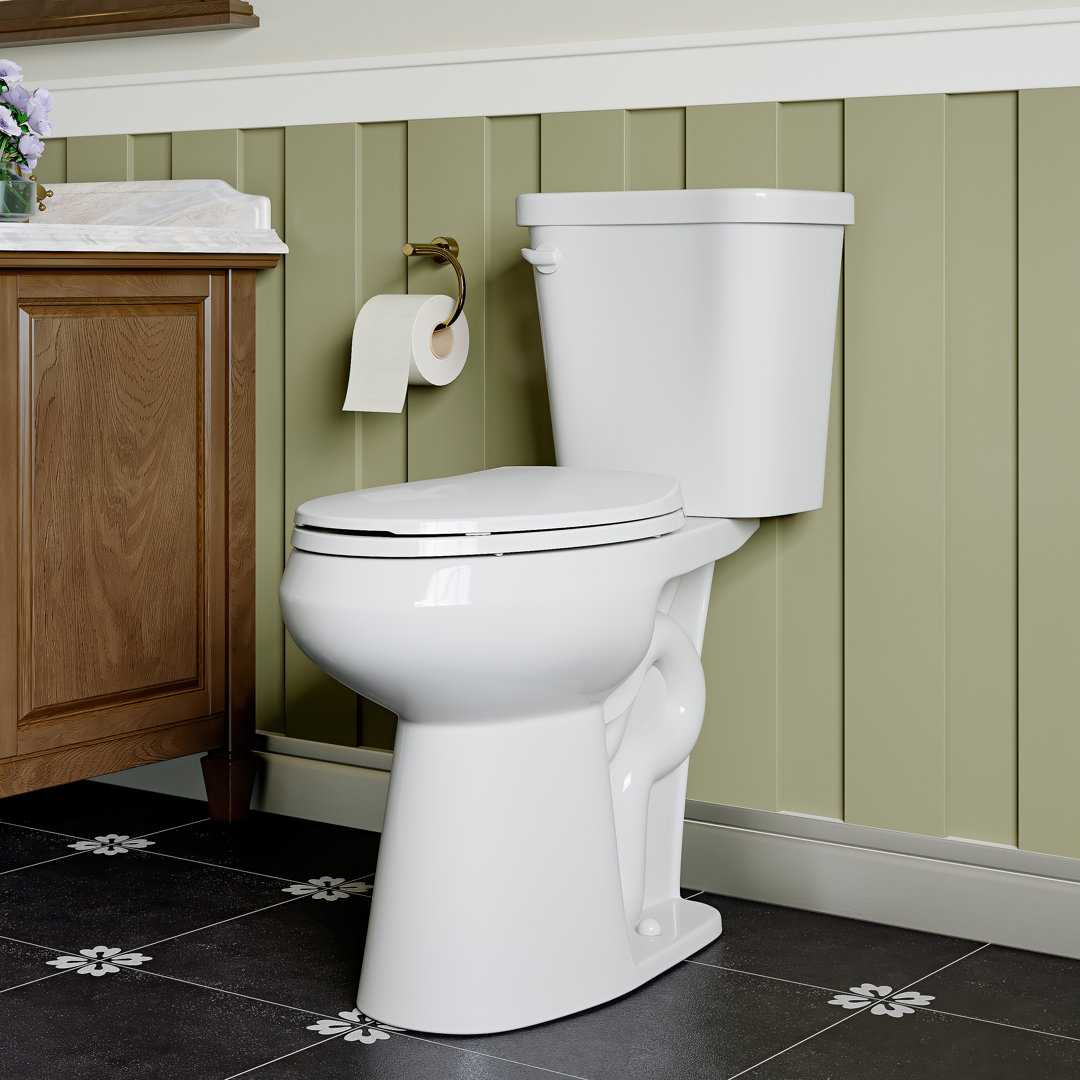 19.5''Tall Comfortable SeatHeight Elongated Two-Piece Floor Mounted Toilet (Seat Included),MAP 1000g HOROW Lever