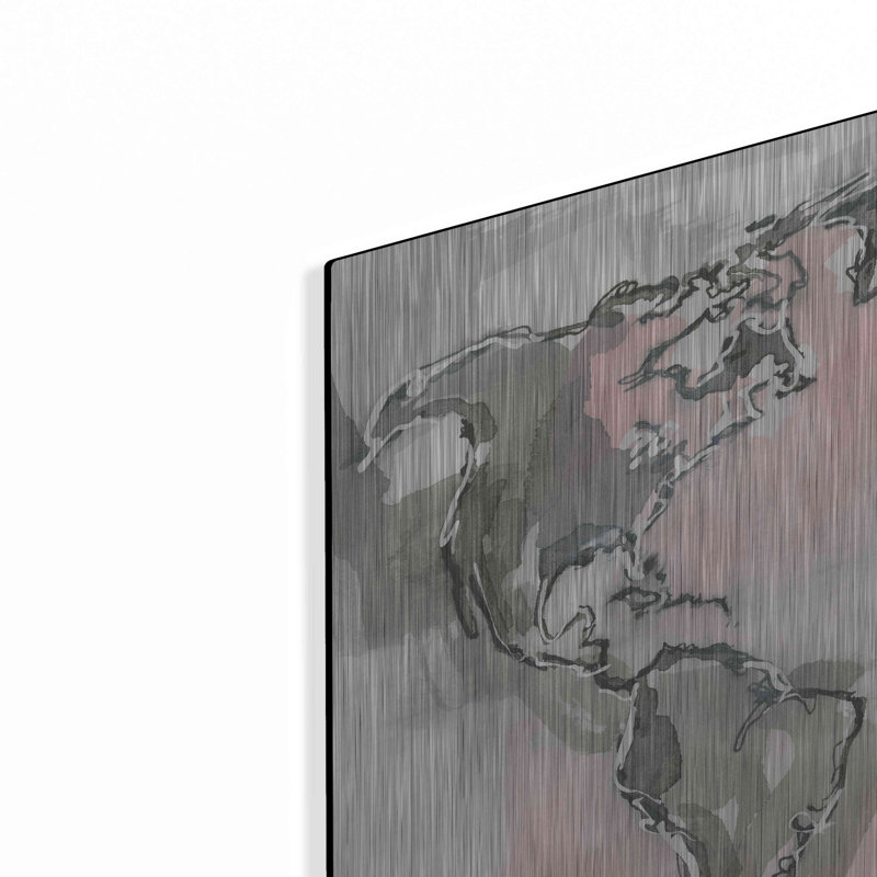 «World Map Blush» par Chris Paschke, H 24 po x l 36 po