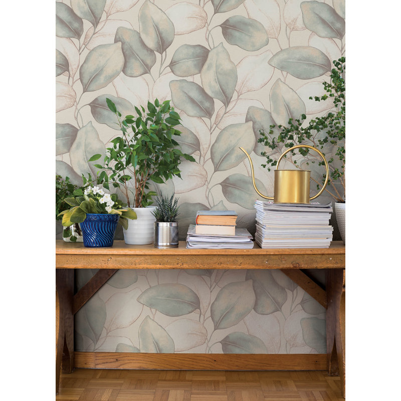 Papier peint Evanthe Aqua Vine, Bleu