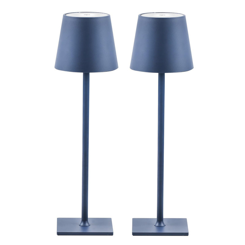 Blue Cordless Outdoor LED Table Lamp with Rechargeable Battery