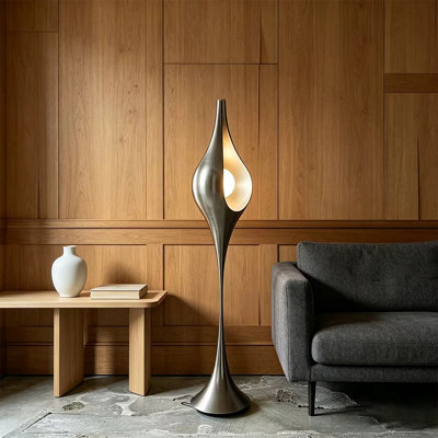 Lampes de plancher argentées en plastique