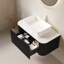 Meuble-lavabo moderne avec lavabo, lavabo en céramique avec pierre frittée, design flottant noir