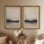 «Soft Neutral Horizon Minimal Calm Landscape», ensemble de 2 reproductions d'art encadrées sur papier de qualité supérieure 26 po x 36 po-840976996
