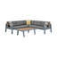 Raven Teak 4 - Person Modular Patio Conversation Set with Cushions-1076903145