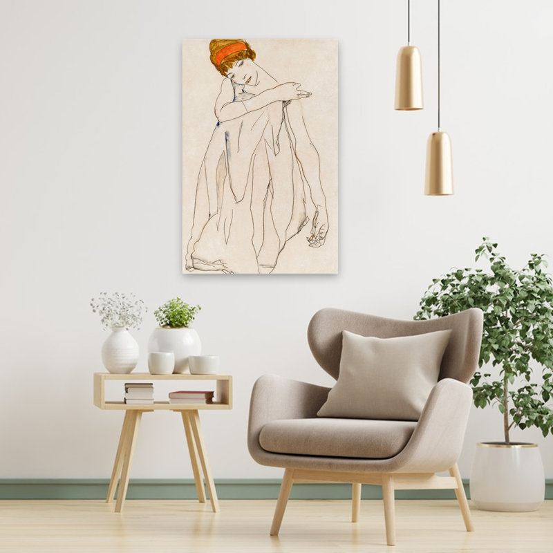 Femme couverte - Art figuratif, H 36 po x l 24 po