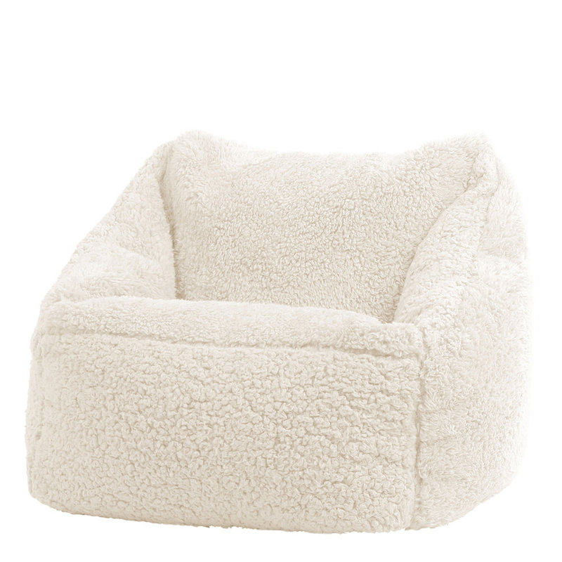Kids Natalia Fleece Armchair Bean Bag, Natural Cream