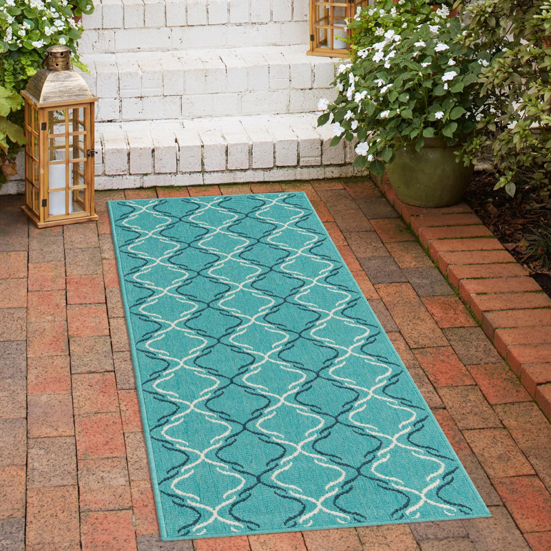 Geometric Indoor / Outdoor Rug, Runner 2' x 6'1"