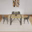 Ensemble de salle à manger 5 pièces Mid Century: table en bois aggloméré de 55 po et 4 chaises en suède, base et pieds en métal-628661591-628661584