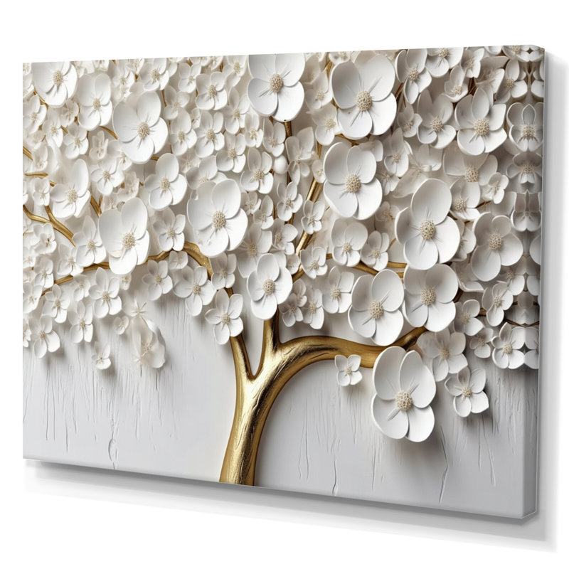 White Orchid Tree Garden of Branches I - Print on Canvas (No texture) , 34" H x 44" W, Wrapped Canvas, No Frame