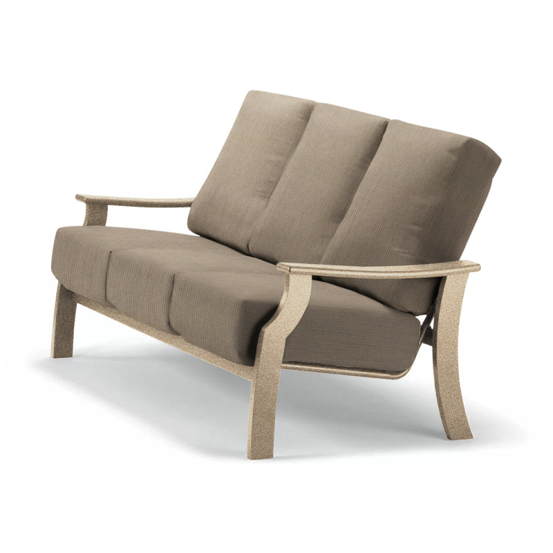 St. Catherine 74'' Wide Patio Sofa with Cushions, Desert, Canvas Navy Sunbrella® Canvas