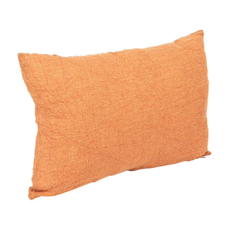 Julianne Linen Lumbar Throw Pillow, Orange