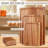 Hecef 15" Rectangular Cutting Board Set Chinaberry Wood Kitchen Cutting Board with Holder(Set of 3)