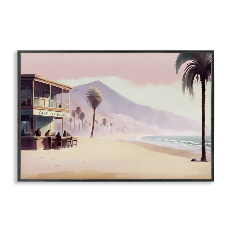 Café à la tête de la baie, estampe numérique par Noah Bay, Giclée encadrée noir minuit, H 20 po x l 30 po