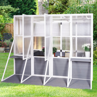 Wind-resistant Wooden Greenhouse Lean-to Stylish Garden & Backyard Oasis