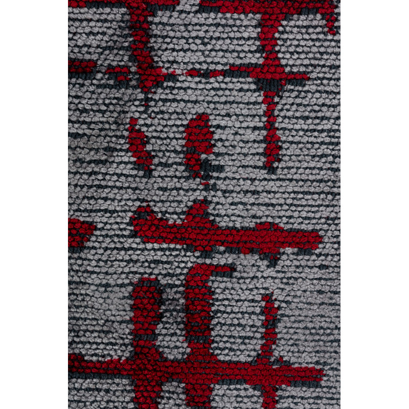 Rapture Red/Gray Abstract Luxury Area Rug, Rectangle 7'10" x 9'10"