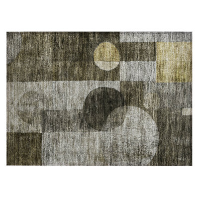 Machine Washable Indoor/Outdoor Chantille ACN1114 Taupe Rug