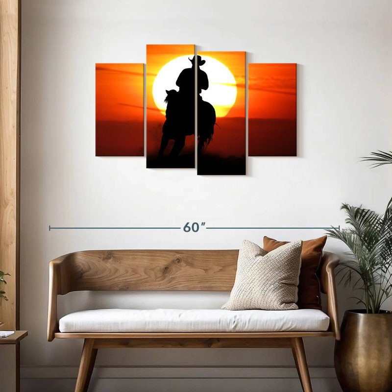 Lelar Sunset Cowboy, 27" H x 43" W