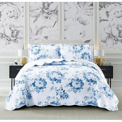Andrena Microfiber Polyester Bedspread with Pillow Shams