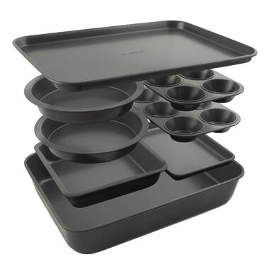 Rachael Ray Yum-o! 9-Inch by 13-Inch Nonstick Oven Lovin' Lasagna and Cake  Pans, Set of 2, Gray with Red Handles & Reviews