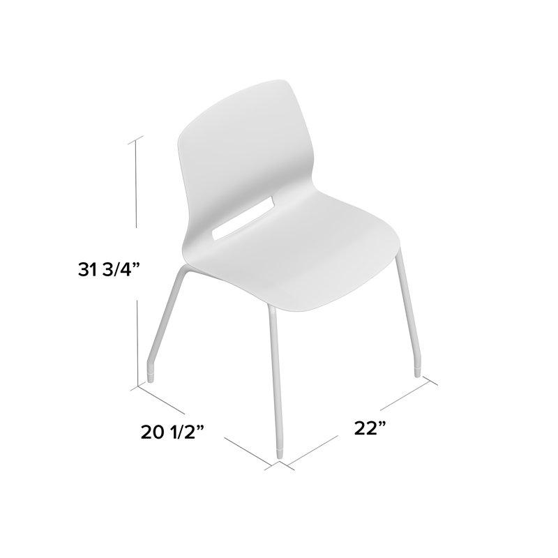 Chaise empilable Wille, Noir, noir, noir, noir, Sans roulettes