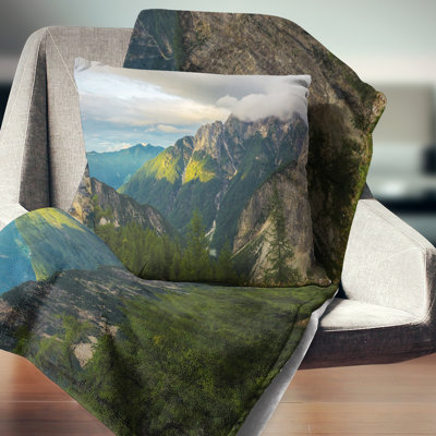 Sunrise with Yellow Reflection - Landscape Printed Throw Pillow