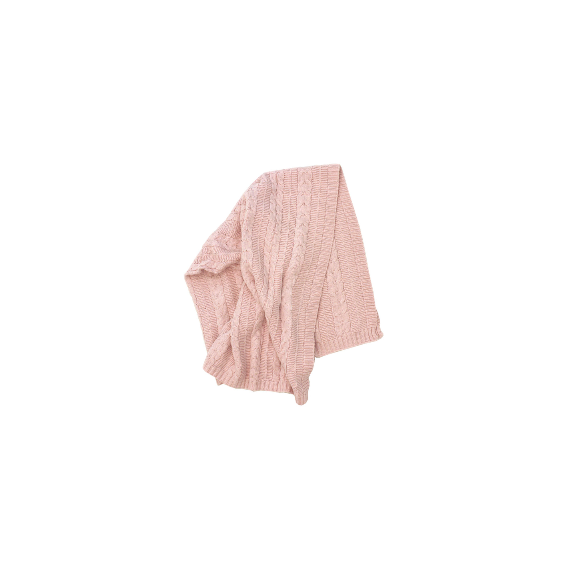 Cable Knit Baby Blanket, Pink