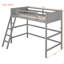 Lit mezzanine simple en bois massif avec échelle