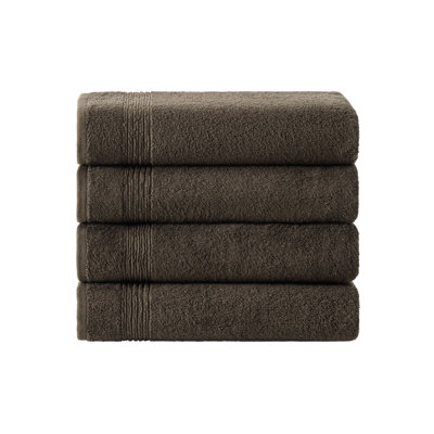 Ozdilek 4-Piece Bath Towels, 27x54, 100% Turkish Cotton, Luxury Quick Dry, Extra Large, Fade-Resistant, Eco-Friendly, Spa Towel, Comfortable (Chocolate Brown)