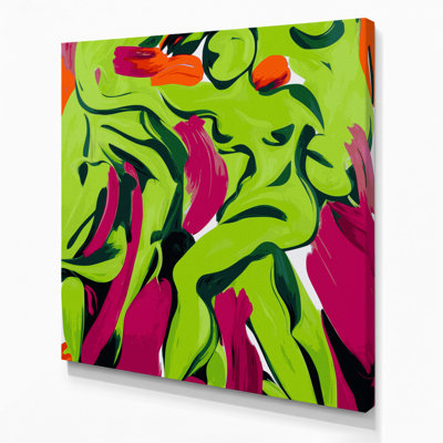 Art mural abstrait sur toile vert figuratif