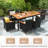 9 Pcs Patio Dining Set For 8 Large Conversation Set W/ Umbrella Hole Seat Cushion