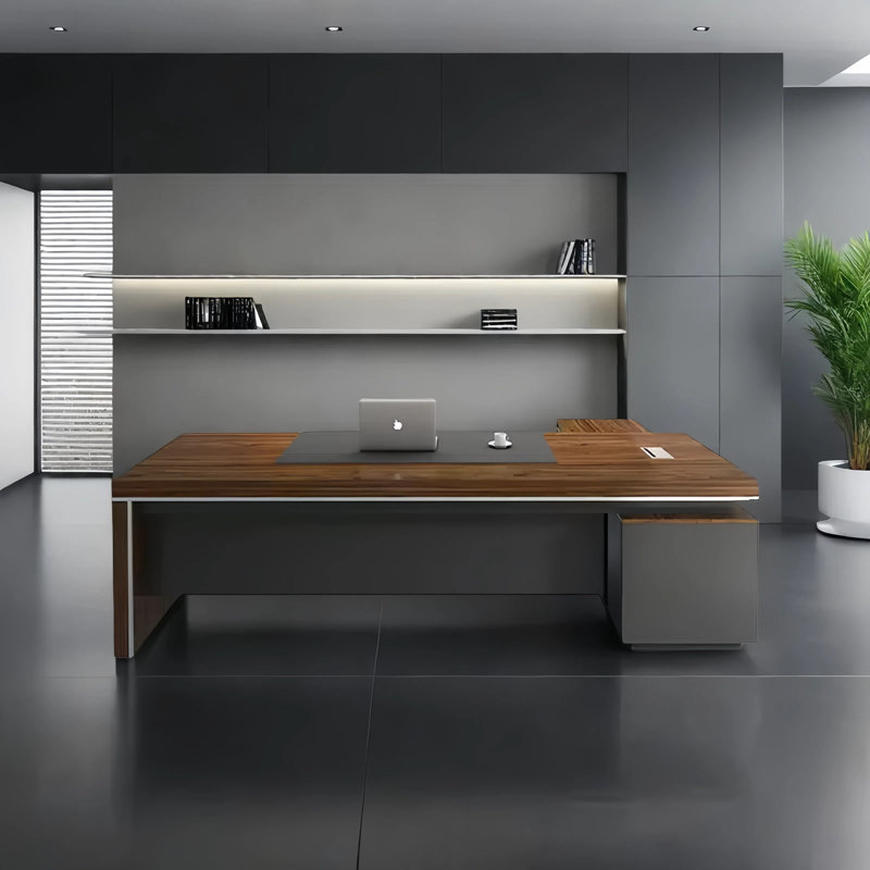 Bureau de luxe de style moderne, bureau d'ordinateur avec serrure, H 29,53 po x l 62,99 po x P 31,5 po