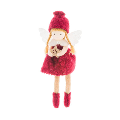Sitting Fabric Cherub Girl Doll with Tree Pack of 6