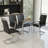 Modern Rectangular Glass Dining Table with Tempered Glass Top and Silver Metal Legs