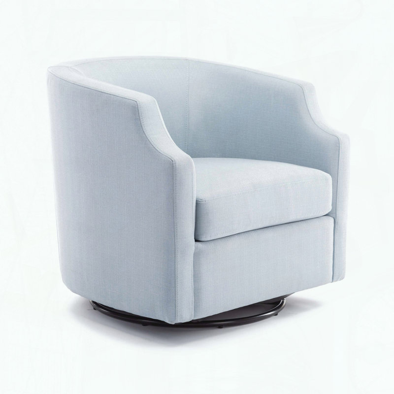 Fauteuil demi-tonneau pivotant bleu ciel
