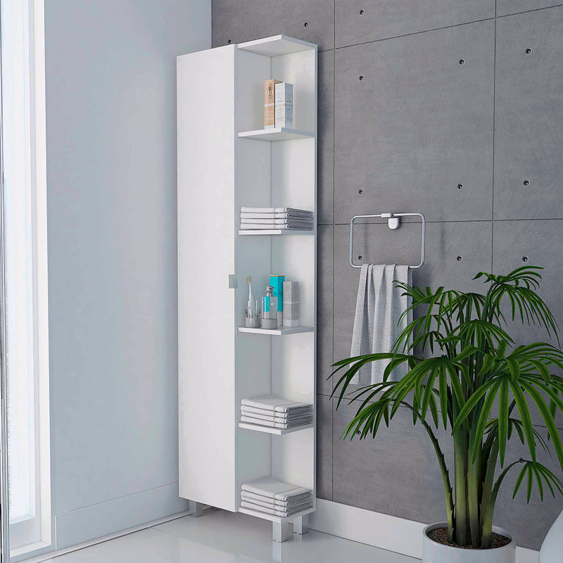 5-Shelf Linen Cabinet, White