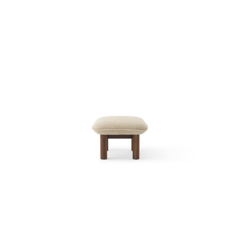 Brasilia Ottoman, Bouclé 02 Acrylic, Natural Oak