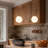 Nacre - Light 6.9” LED Single Globe Dimmable Pendant Light with Frosted Glass & Polished Brass Accent, 135" Height Adjustable Kitchen Island Pendant