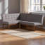 Ensemble de 2 banquettes de coin-repas en tissu gris Tomball H 31,39 po x l 53,25 po x P 26,16 po