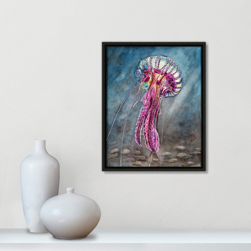 Jelly Fish Print by Mike Ragan for , Espresso, 15.5" H x 12.5" W