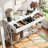 Entryway Table Console Sofa Table with 3 Fabric Drawers Modern Behind Couch Table Hallway White