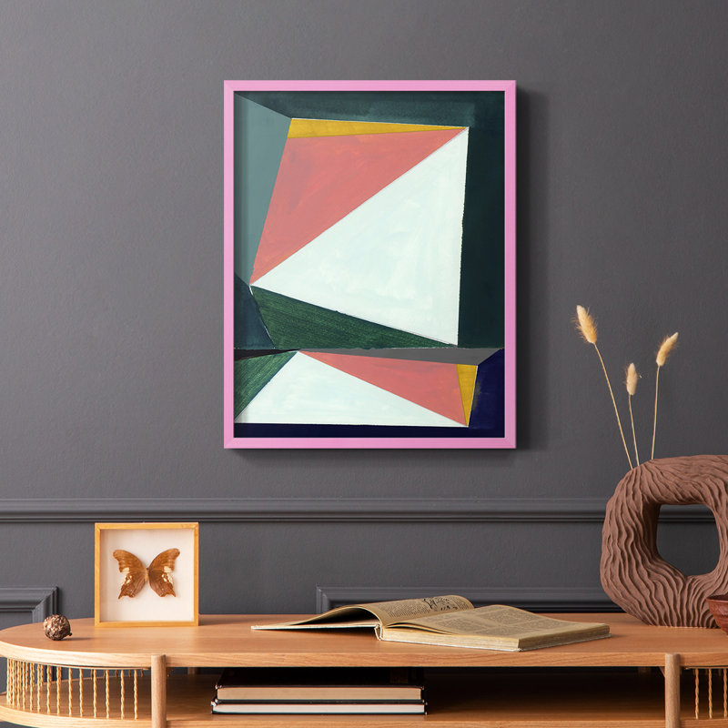 Chop I, reproduction encadrée - bois massif, Rose, H 10 po x l 8 po