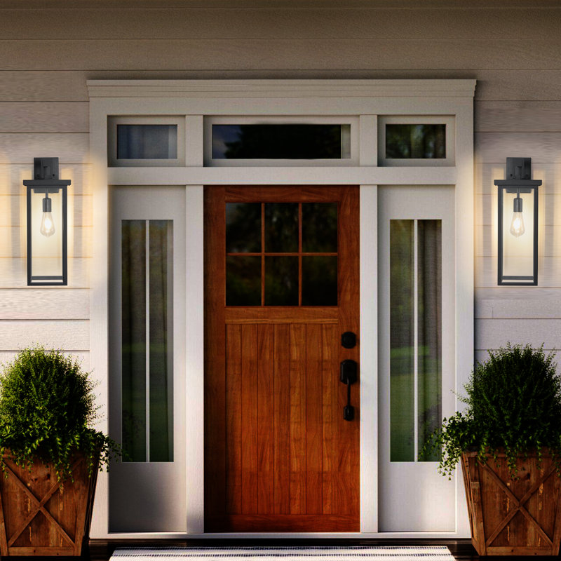 Black Outdoor Wall Lanterns With Clear Glass