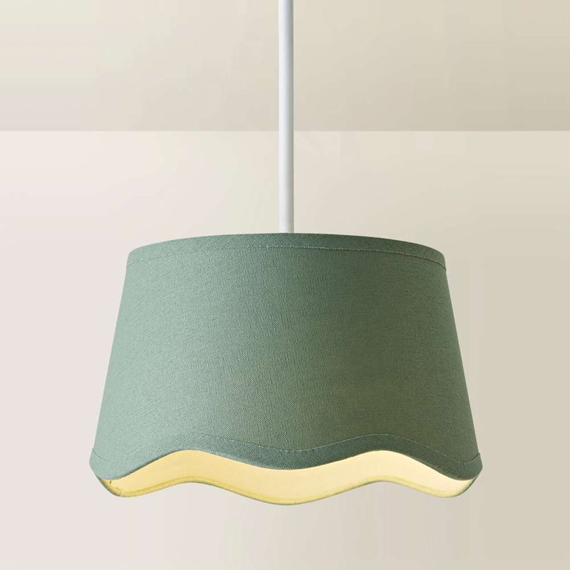 Alazar Linen Blend Empire Lamp Shade ( Slip-On ), 15cm H x 25cm W x 25cm D, Green