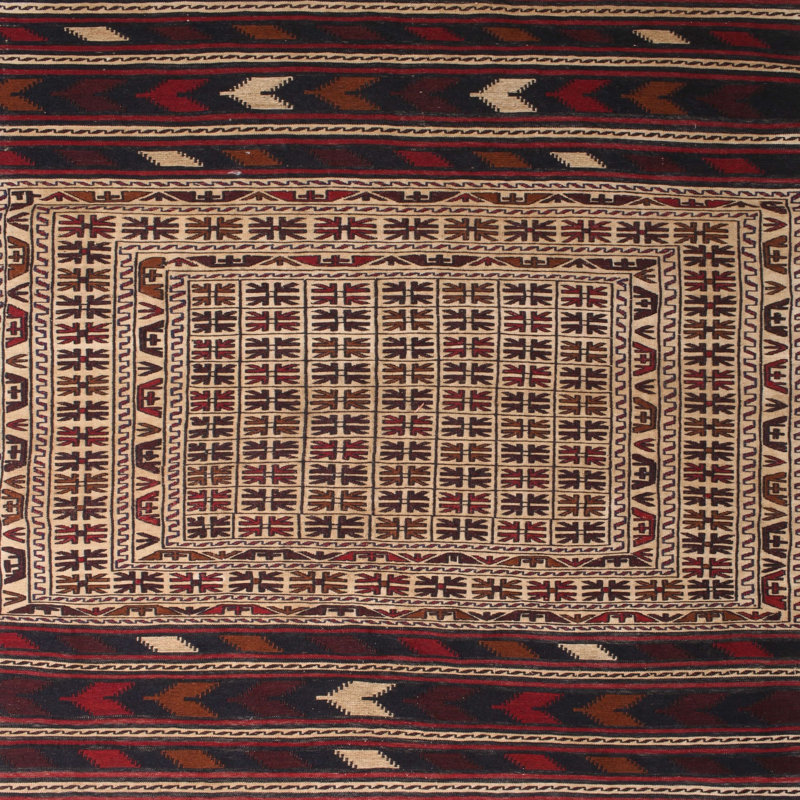 Beige sud-ouest Tapis décoratif, Carré 6 pi