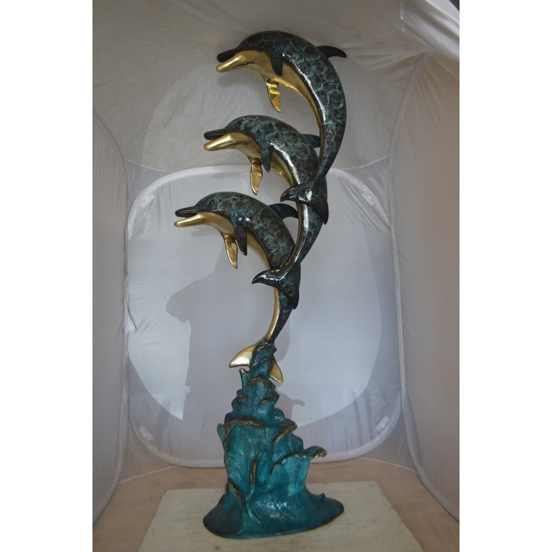 Statue de fontaine en bronze Three Dauphins