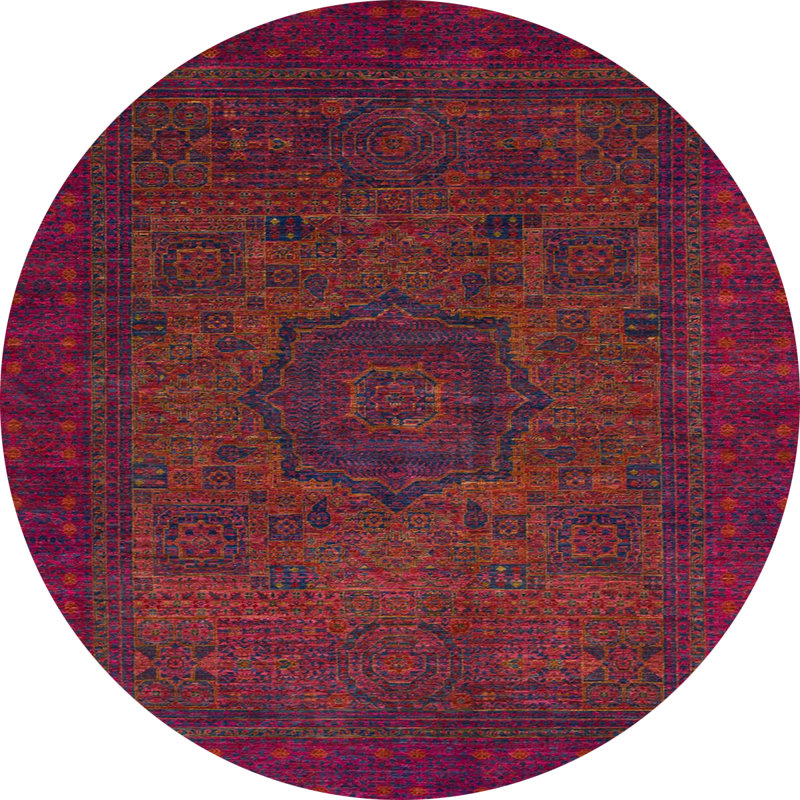 Abstract Indoor Rug, Round 5'