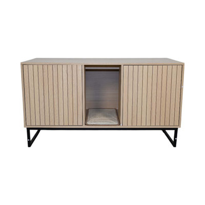 Modern Wooden Cat House With Scratching Mat